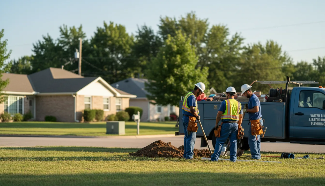 Residential water line and bathroom plumbing service in Winthrop, ME
